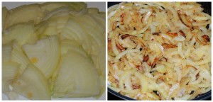 Заливной пирог с курицей и овощами лук